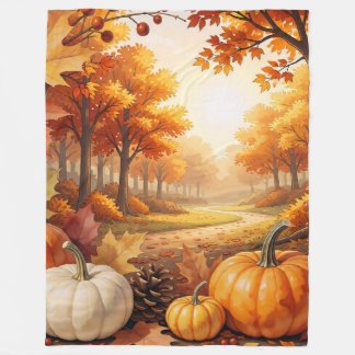 Autumn Golden Trendy Thanksgiving Collection Fleece Blanket