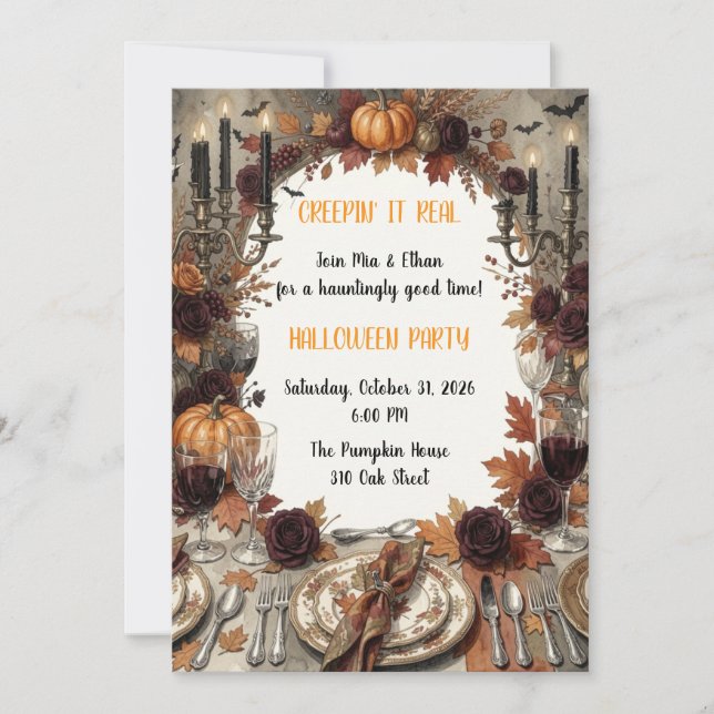 Autumn Gothic Dinner Party Invitation (Front)