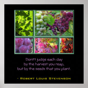 Autumn Grape Collage with Quote Poster