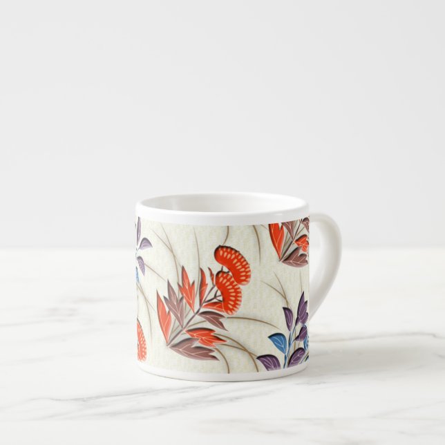 Autumn grasses japanese pattern espresso cup (Front Right)