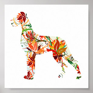 Autumn Great Dane Poster