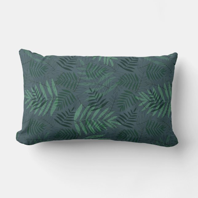 Autumn Green Leaf  Lumbar Cushion (Front)
