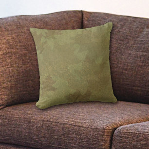 Autumn Green Leaves Damask Cushion