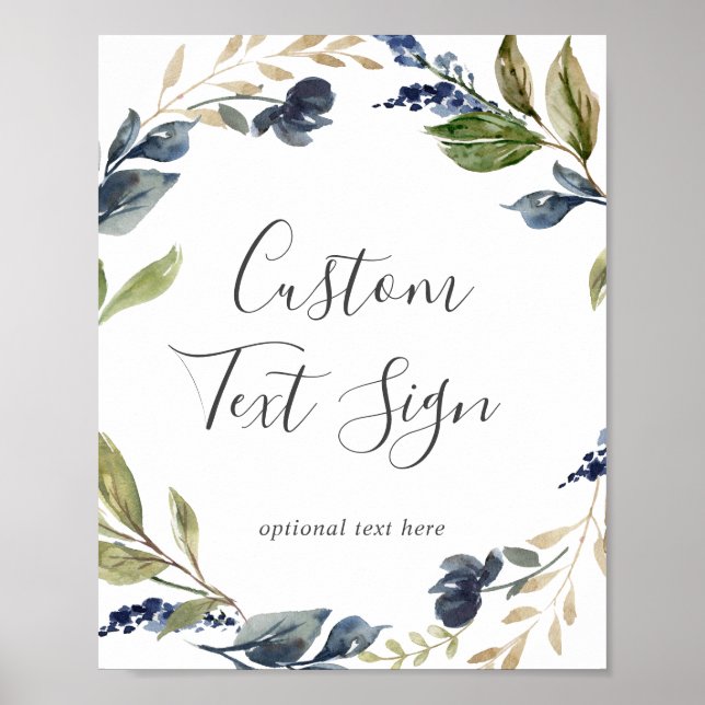 Autumn Greenery Cards & Gifts Custom Text Sign (Front)