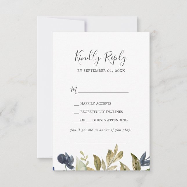 Autumn Greenery Song Request RSVP Card (Front)