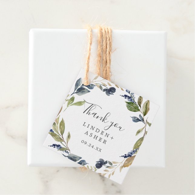 Autumn Greenery Thank You Favour Tags (In Situ)