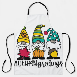 Autumn Greetings GNOMES Apron
