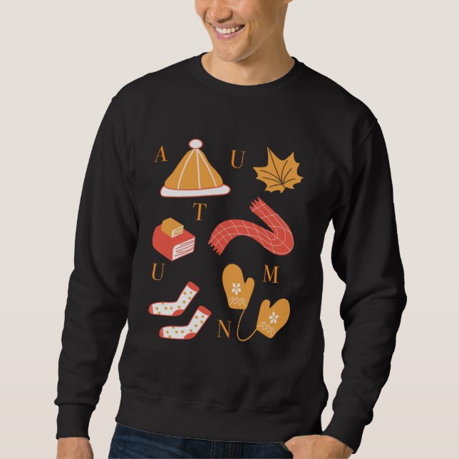autumn halloween cute woman autumn colors thanksgi sweatshirt (Front)