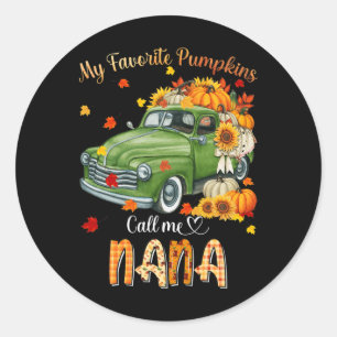 Autumn Halloween Fall My Favourite Pumpkin Call Me Classic Round Sticker