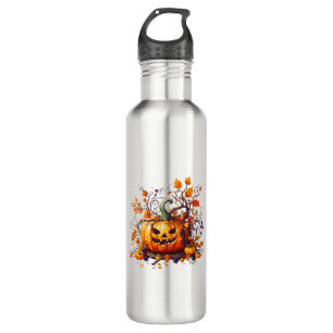 autumn Halloween funny pumpkin 710 Ml Water Bottle