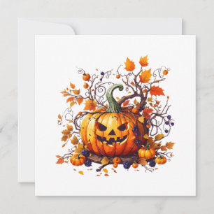 autumn Halloween funny pumpkin Invitation