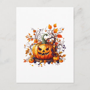 autumn Halloween funny pumpkin Postcard