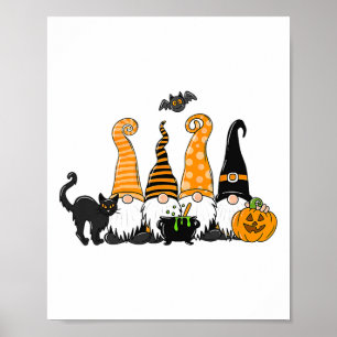 Autumn Halloween Gnomes Cute Autumn Pumpkin Fall H Poster