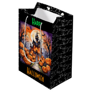 Autumn Halloween Modern Pumpkin Collection Medium Gift Bag