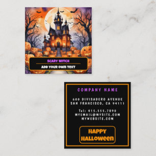 Autumn Halloween Modern Pumpkin Collection Square Business Card