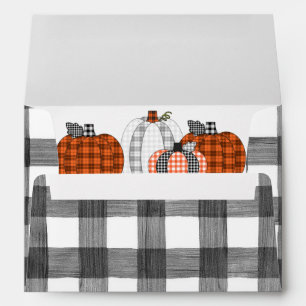 Autumn Halloween Plaid Pumpkin 5x7 Envelope