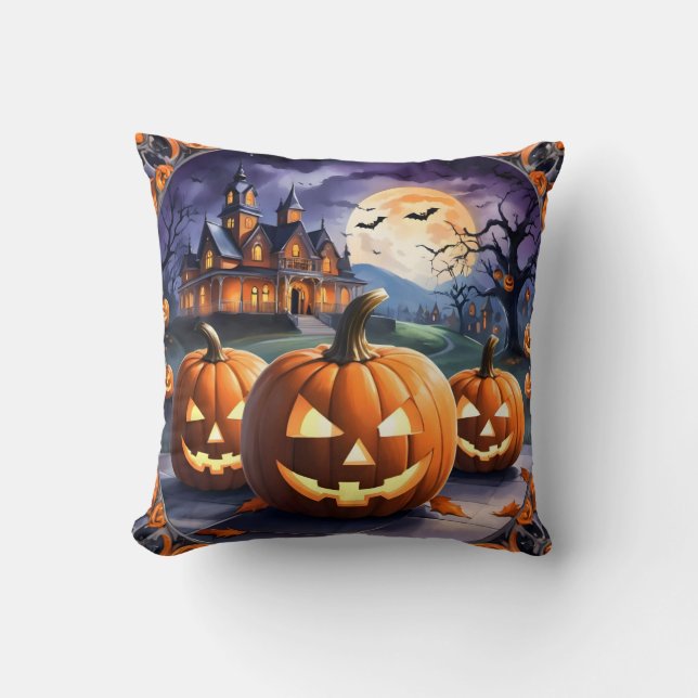 Autumn Halloween Popular Pumpkin Collection Cushion (Front)