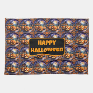 Autumn Halloween Popular Pumpkin Collection Tea Towel
