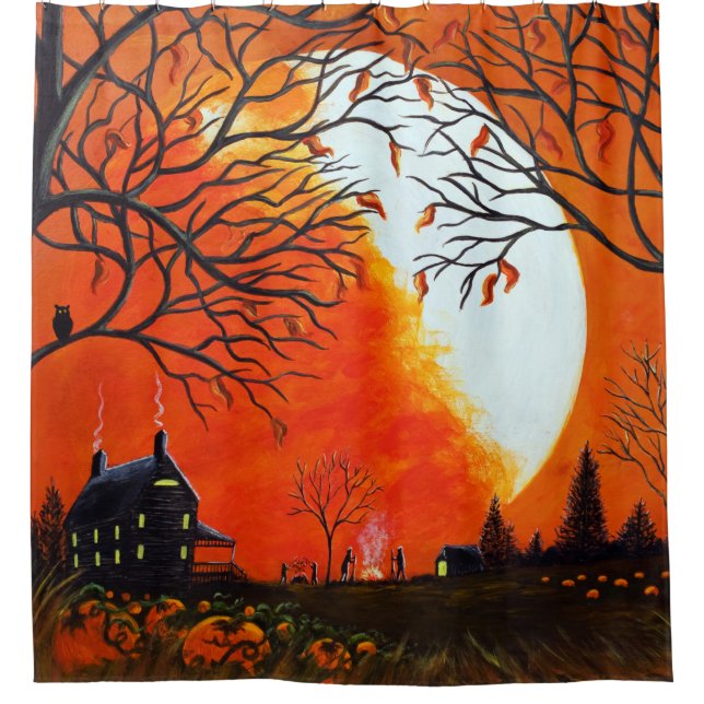 Autumn /Halloween shower curtain (Front)