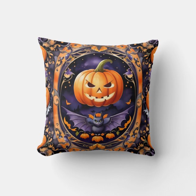 Autumn Halloween Trendy Pumpkin Collection Cushion (Front)