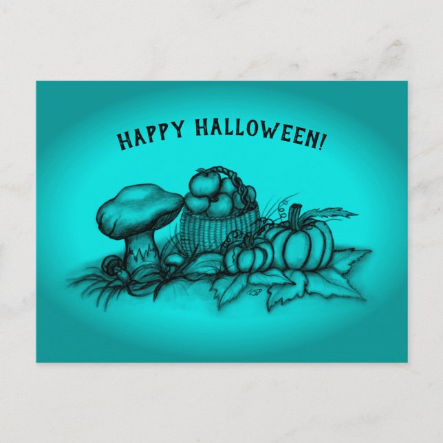 Autumn , Happy Halloween! Postcard (Front)