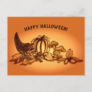 Autumn , Happy Halloween! Postcard
