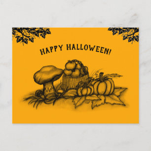 Autumn , Happy Halloween! Postcard