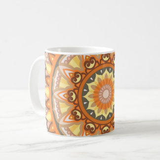 Autumn Harmony Mandala Cosy Fall Leaves Pattern Coffee Mug