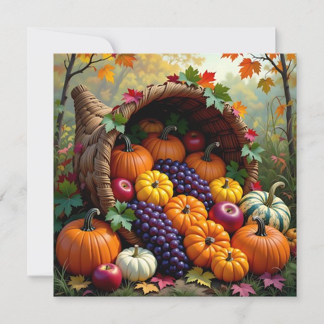 Autumn Harvest and Blessings Cornucopia  (Front)