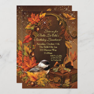 Autumn Harvest Birthday Celebration Invitations