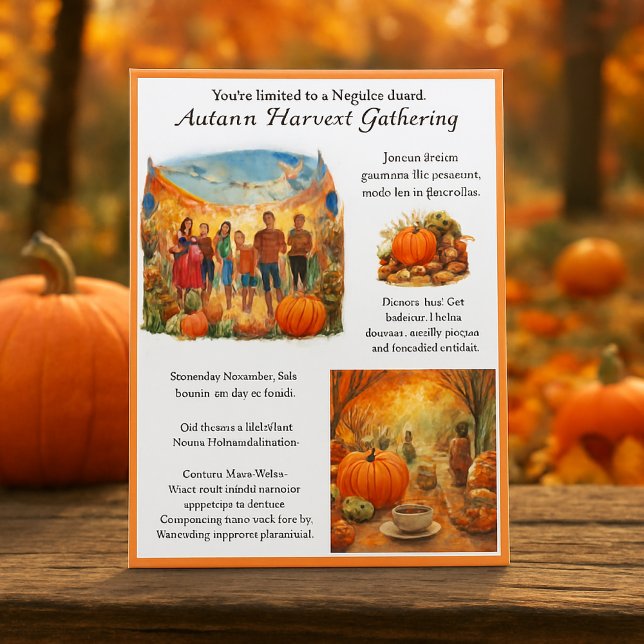 Autumn Harvest Block Party  Flyer (AI generated mockup prompts by Susang6)