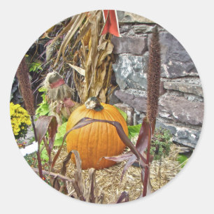 Autumn Harvest Bounty Classic Round Sticker