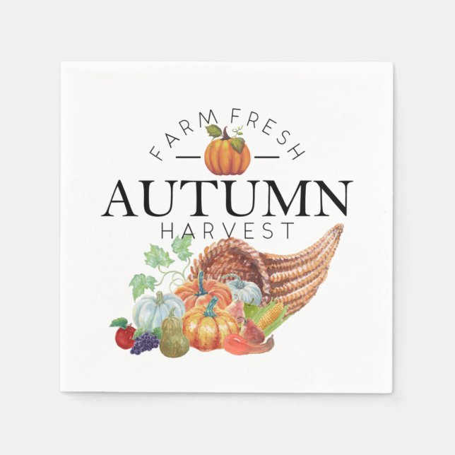 Autumn harvest cornucopia  napkin (Front)