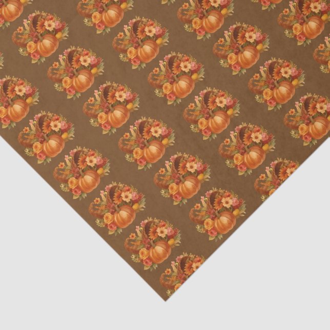 Autumn Harvest Cornucopia  Tissue Paper (Detail)