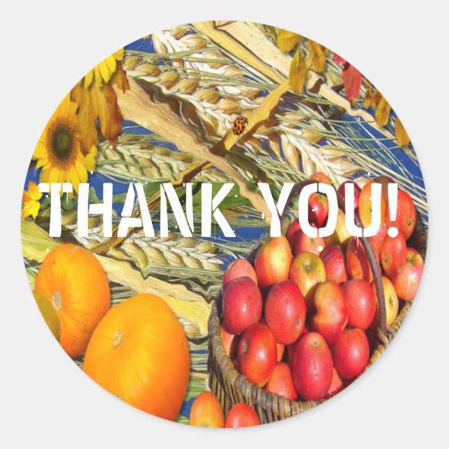 AUTUMN HARVEST ~ Envelope Sealers/Stickers Classic Round Sticker (Front)