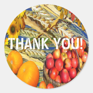 AUTUMN HARVEST ~ Envelope Sealers/Stickers Classic Round Sticker