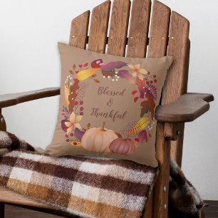 Autumn Harvest Family Blessed Cushion