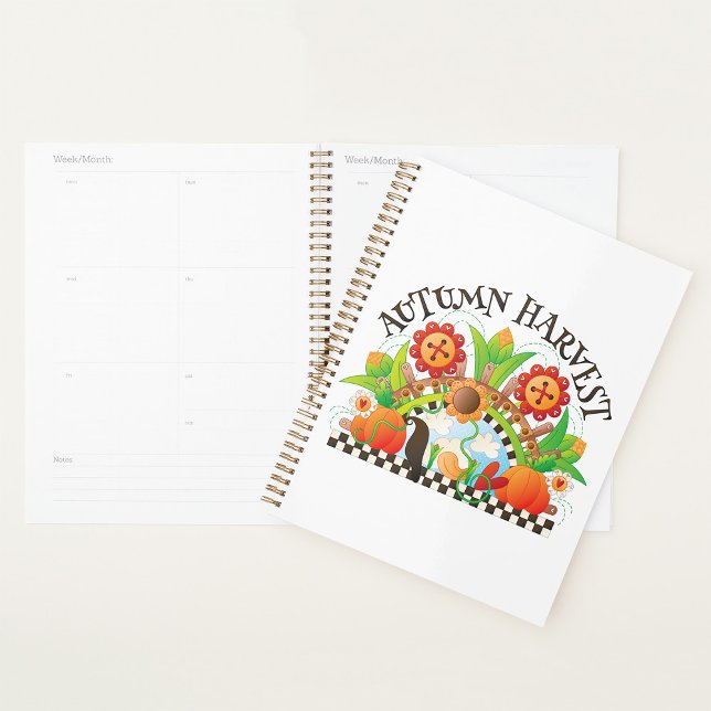 Autumn Harvest Folk Art Pumpkin and Sunflower Fall Planner (Creator Uploaded)