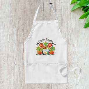 Autumn Harvest Folk Art Pumpkin and Sunflower Fall Standard Apron
