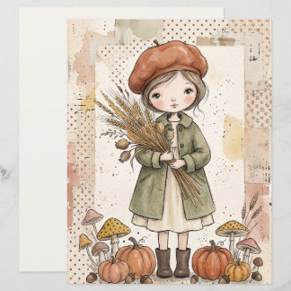 Autumn Harvest Girl Art Paper Fall Woodland Craft