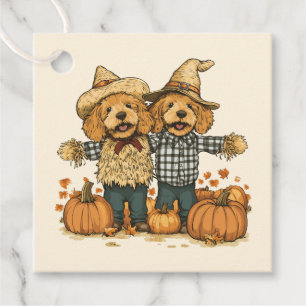 Autumn Harvest Goldendoodle Dogs Favour Tags