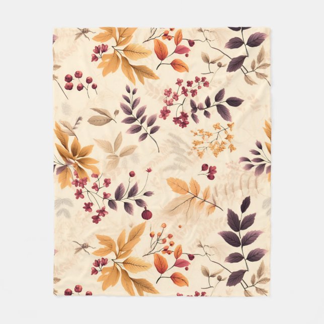 Autumn Harvest Harmony Fleece Blanket (Front)