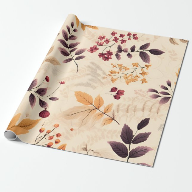 Autumn Harvest Harmony Wrapping Paper (Unrolled)