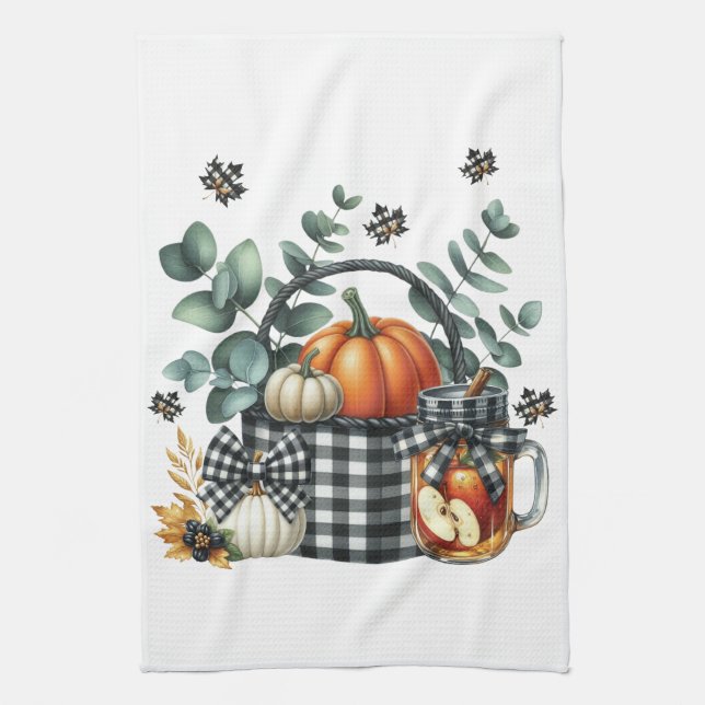 Autumn Harvest Kitchen Towel (Vertical)