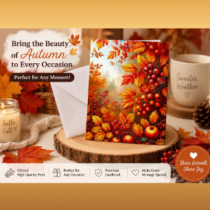 Autumn Harvest Leaves & Berries Invitation Elega