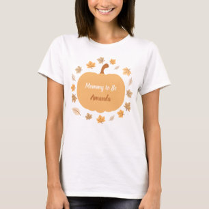 Autumn Harvest Mummy to Be Custom Name T-Shirt