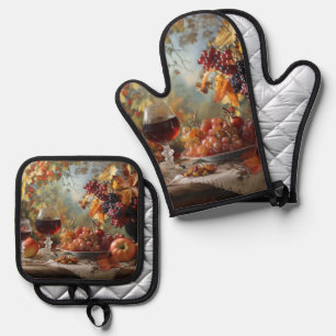 Autumn Harvest Oven Mitt & Pot Holder Set