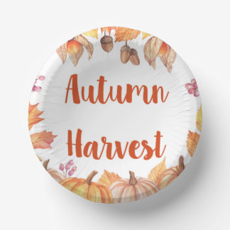 autumn harvest paper plates thanksgiving fall 