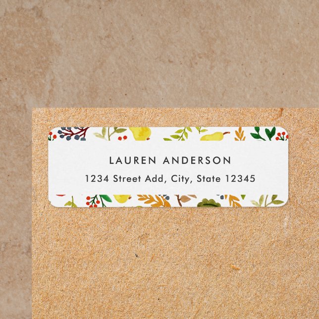 Autumn Harvest Personalised Return Address Label (Creator Uploaded)