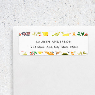 Autumn Harvest Personalised Return Address Label